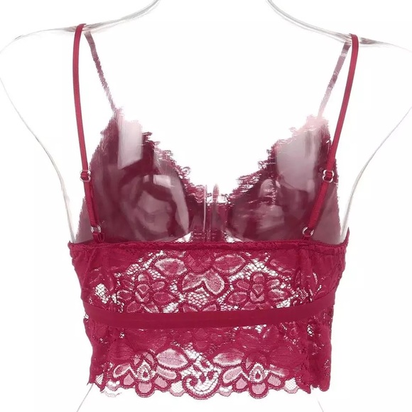 Lace bralette padded red adjustable straps - Picture 2 of 3